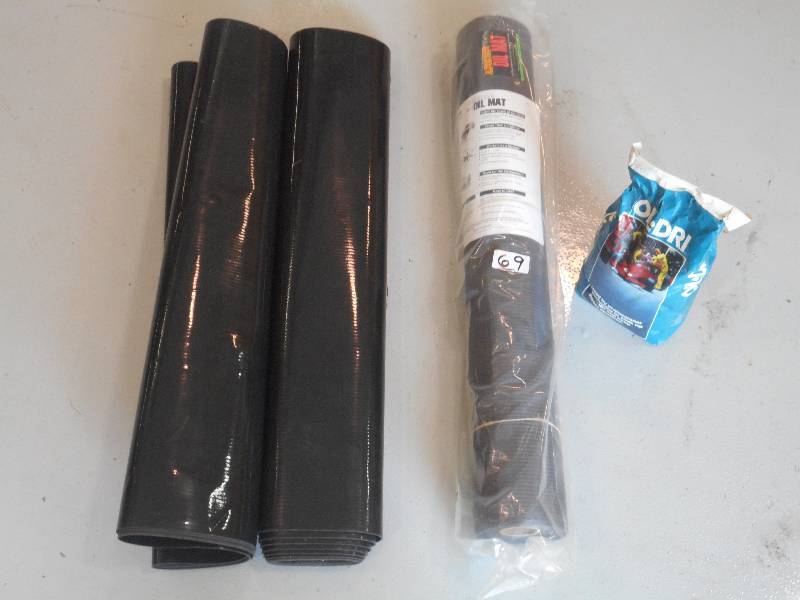 lot 69 image: Lot Of (3) Abzorb Oil Mats & Bag Of...