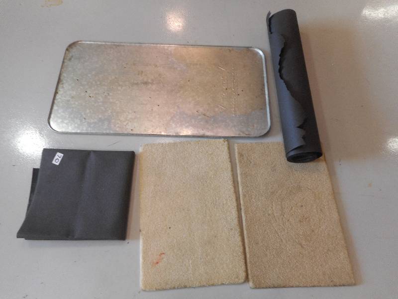 lot 70 image: Lot Of Steel Drip Pan, (2) Rugs, (...