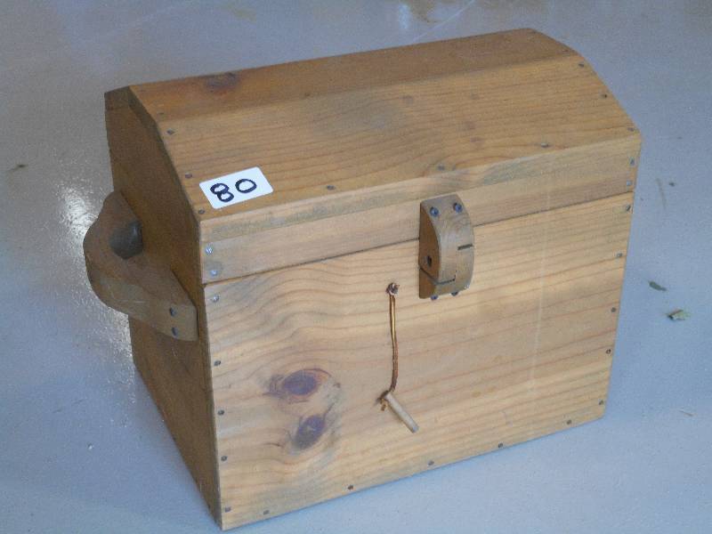 lot 80 image: Handmade Sold Wood Chest ...