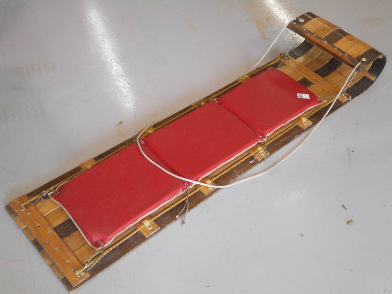lot 81 image: Vintage Adirondack Wooden Tabogan, ...