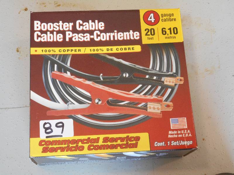 lot 89 image: 20 Commercial 4-Gauge Jumper Cable...