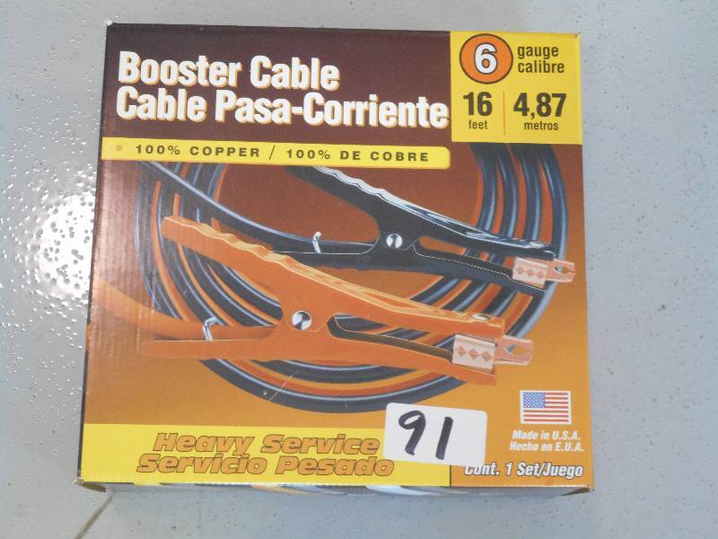 lot 91 image: 16 Heavy Duty  4-Gauge Jumper Cabl...