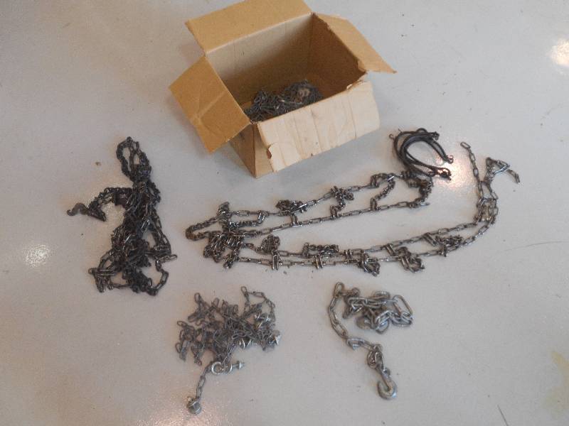 lot 119 image: Box Of Assorted Tire Chains, Chains...