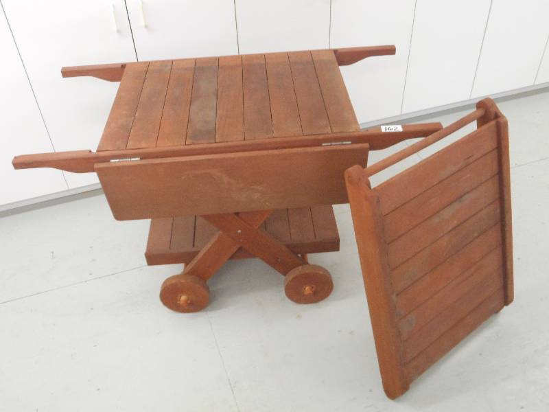 lot 162 image: Redwood Garden CartWork Table With...