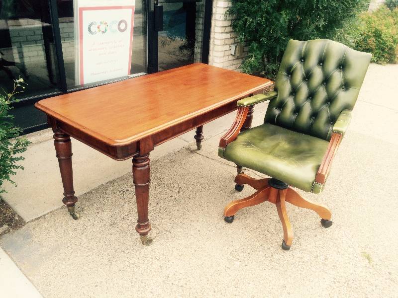 Handsome Old English Swivel Desk Chair