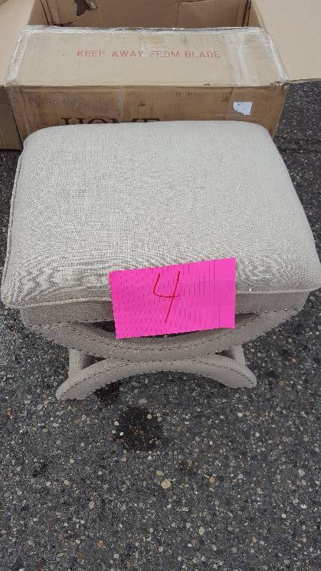 lot 4 image: Home Decorators Collection Valencia 19-12 in. Vanity Stool in Dark Beige New