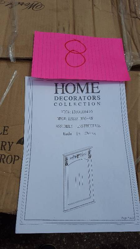 lot 8 image: Home Decorators Collection Chelsea 35 in. L x 26 in. W Framed Wall Mirror in Antique White New
