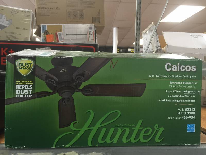 Hunter Caicos 52 In New Bronze Wet Rated Ceiling Fan Model