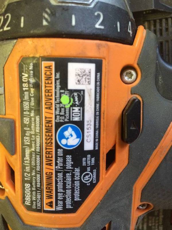 Ridgid Drill and Impact Driver 2 batteries and 1 charger used in good working condition