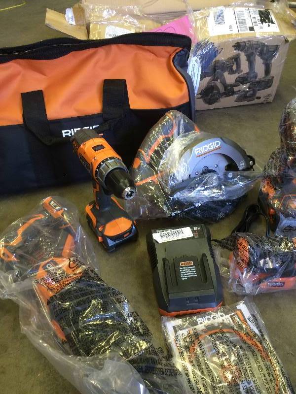Ridgid 5pc 18V Cordless Power Tool Combo Kit R2623 New