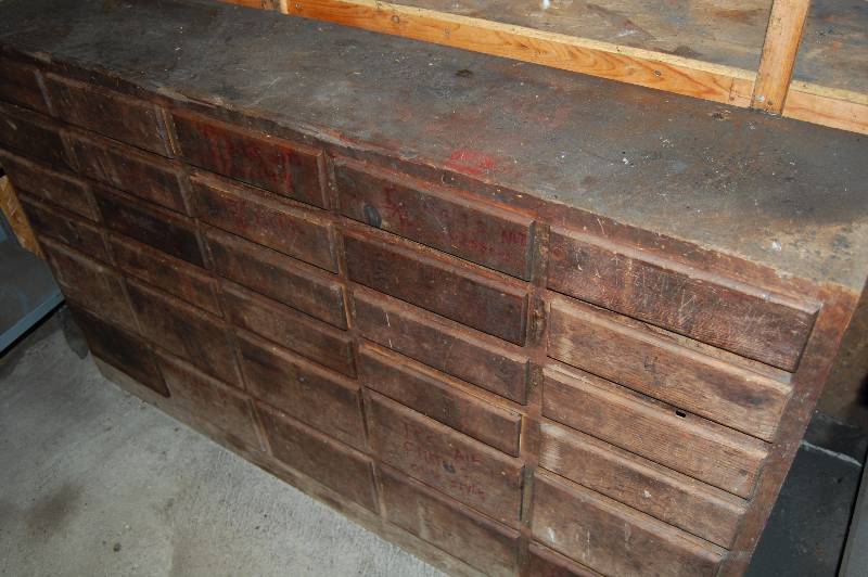 Large Wooden 30 Drawer Storage Unit