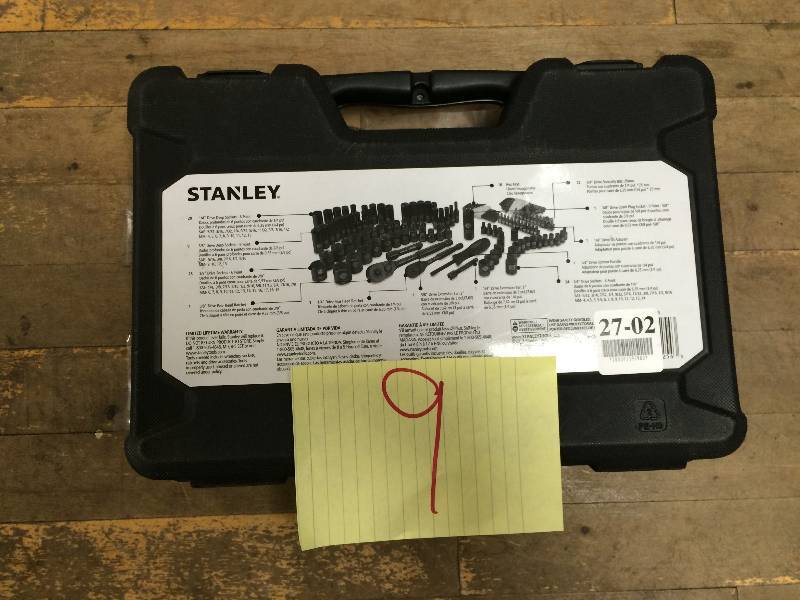 lot 9 image: Stanley 38 in. and 14 in. Drive Socket Set with Ratchets (123-Piece)new