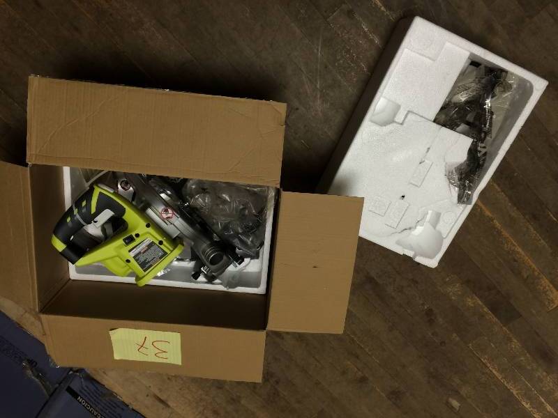lot 37 image: Ryobi ONE 18 Volt 7-14 in. Miter Saw Model # P551