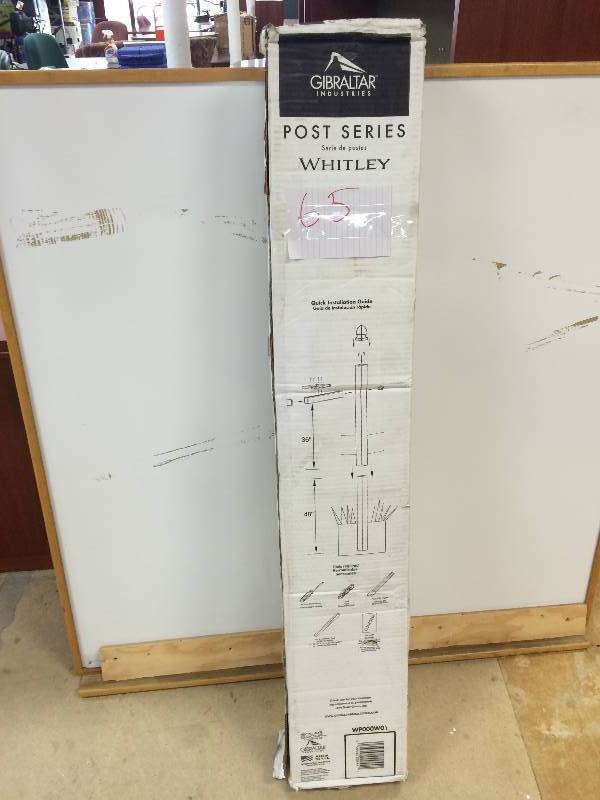 lot 65 image: Gibraltar whitely 4X4 rust -proof plastic cross-arm mailbox post NEW