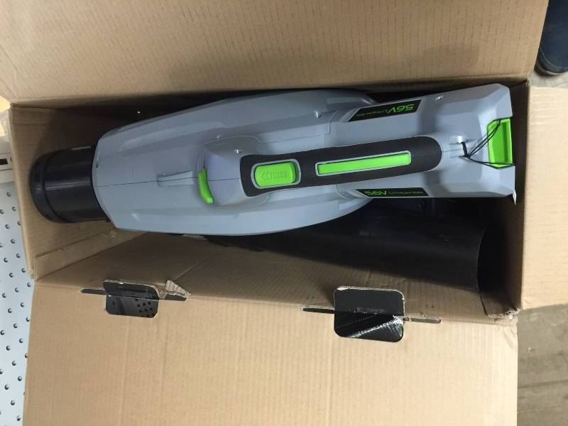 lot 35 image: EGO 480 CFM 3-Speed Turbo 56-Volt Lithium-Ion Cordless Electric Blower WORKING CONDITIONS- Battery and Charger  Included