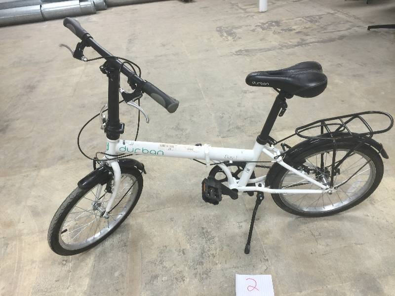 lot 2 image: 20 Durban One Up Folding Bike, White  in good conditions
