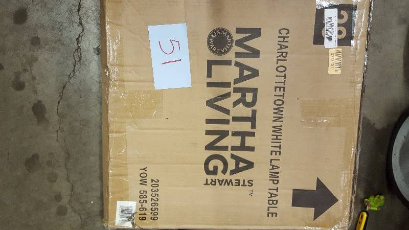 lot 51 image: Martha Stewart Living Charlottetown White All Weather Wicker Patio Accent