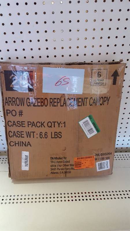 lot 65 image: Hampton Bay Replacement Canopy for 10 ft. x 10 ft. Arrow Gazebo-61821-CPY