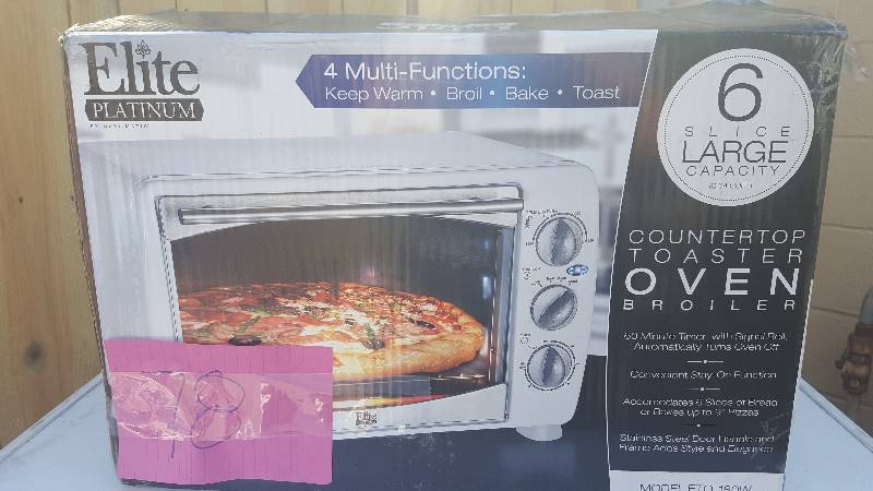 lot 78 image: Elite 6 Slice Large Toaster Oven Broiler New