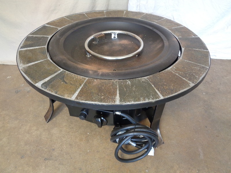Steel with StoneTile Top Propane Fueled Firepit