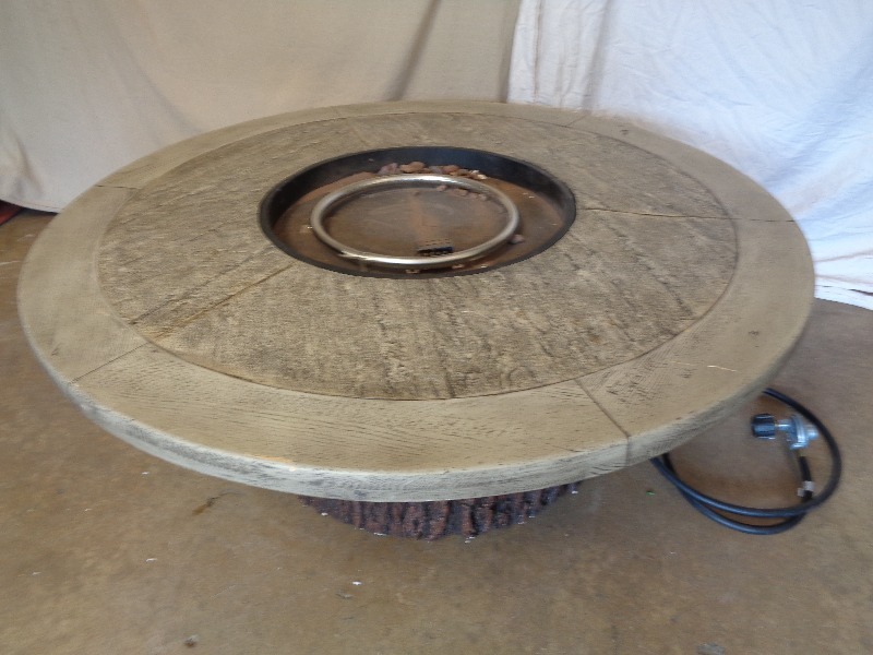 Large Log Themed Propane Fueled Firepit