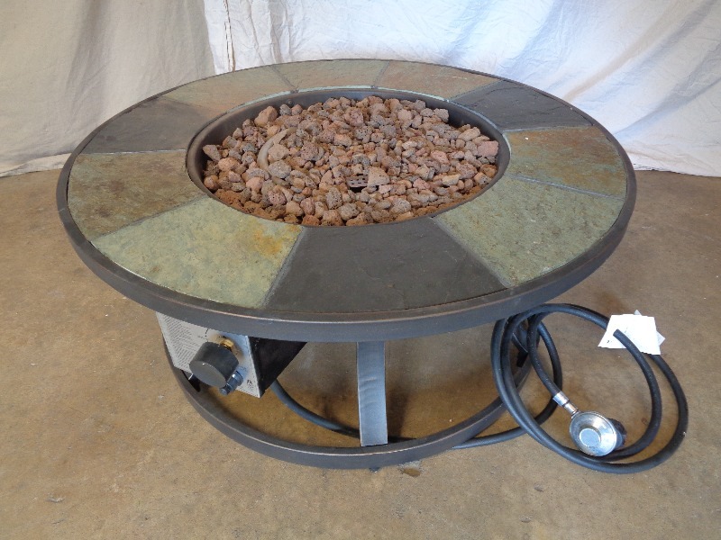 Steel with StoneTile Top Propane Fueled Firepit