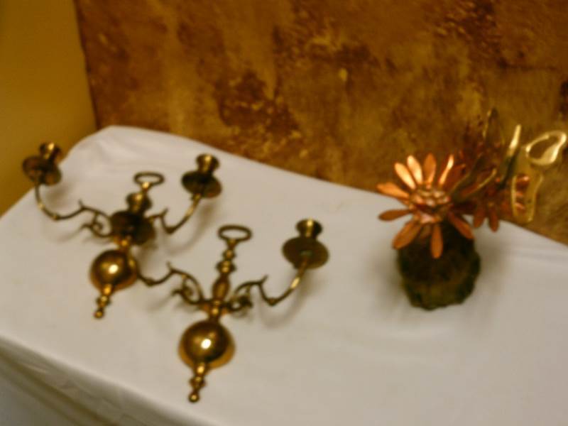 Brass Candle wall (2) and centerpiece