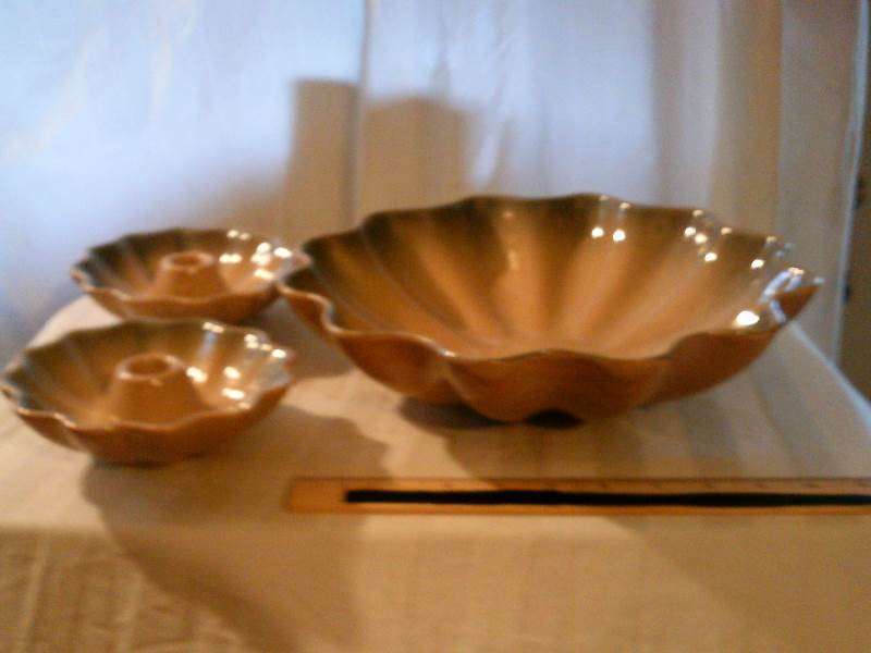 Royal Haeger (R1533) Bowl and candle holders 50s vintage