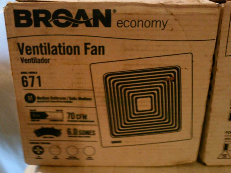Broan ventilation fans - 2 new in box
