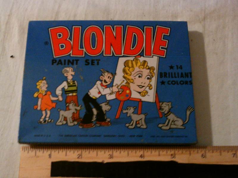 Blondie and Dagwood water paint set 1960s vintage