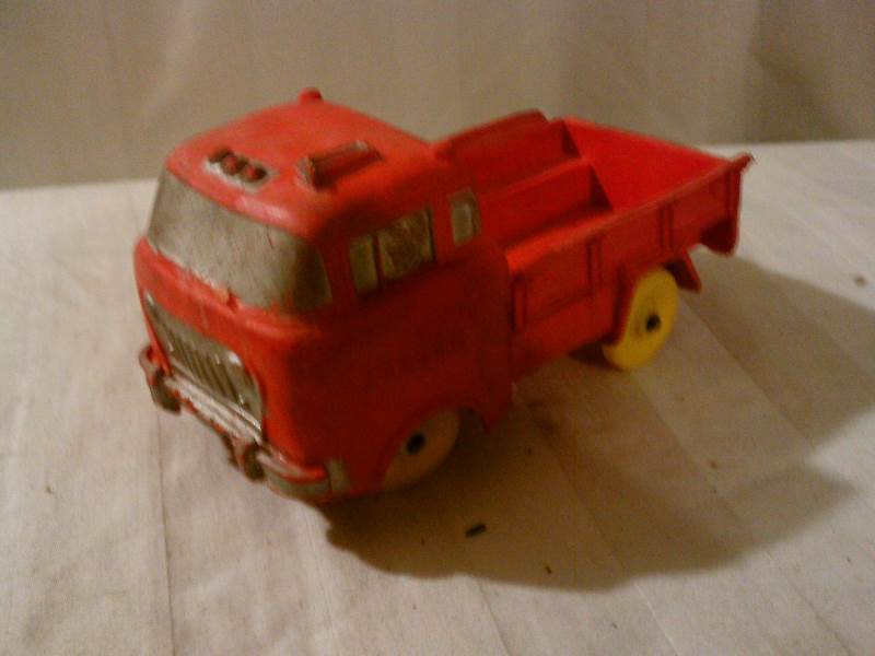 Rubber Jeep Cab over by Auburn toy company - vintage 1960s