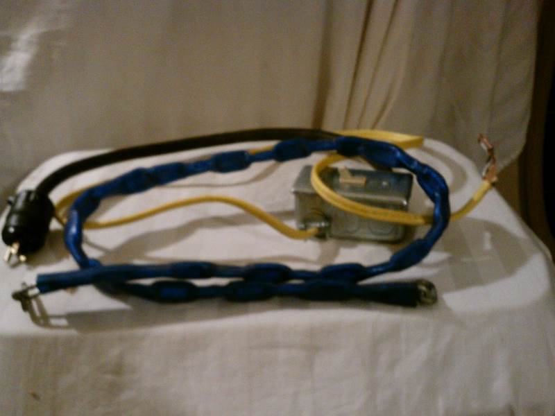 Bike Chain 4 long, heavy duty electrical plug with switch 6 ft