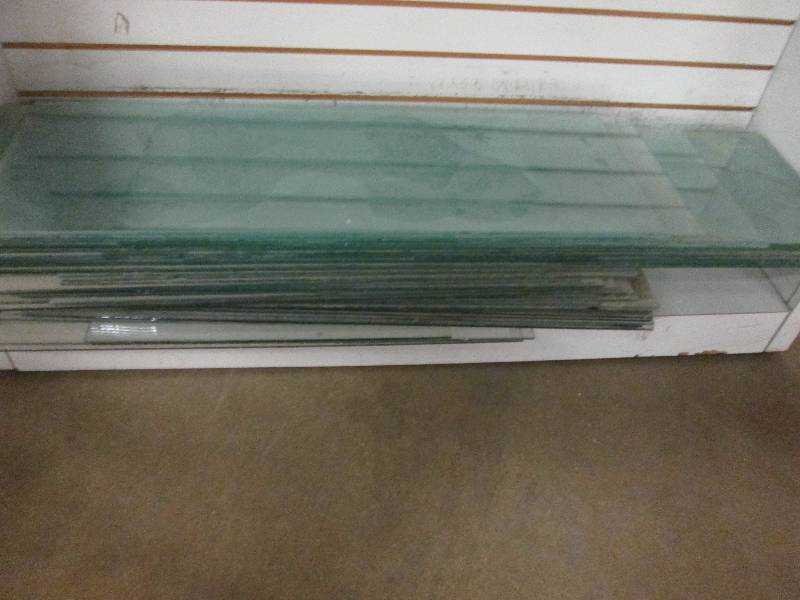 35 Glass shelves, 1 wide, various ...