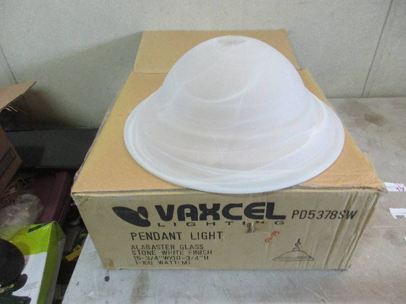 Alabaster style pendant light, new in box