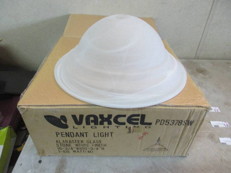 Alabaster style pendant light, new in box