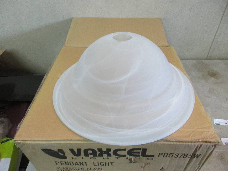 Alabaster style pendant light, new in box