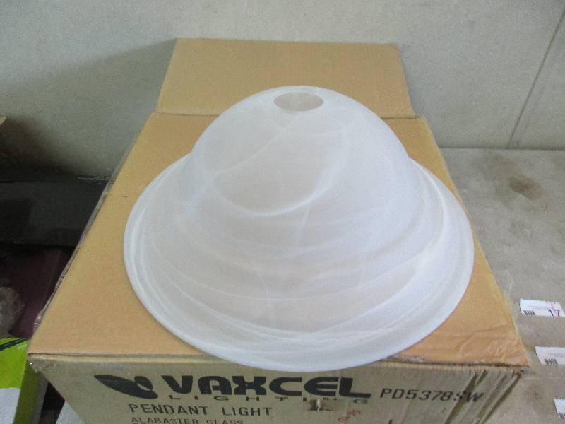 Alabaster style pendant light, new in box