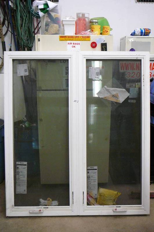 lot 53 image: Window Crank out Integrity Marvin 60 14 High x 53 14  White inside - Beige outside unused