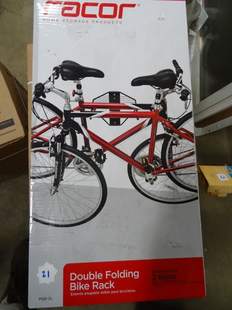 lot 21 image: Racer Double Folding Bike Rack New