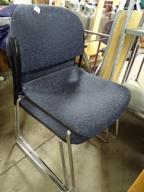 lot 113 image: 2 Matching Metal Framed Stack Chairs