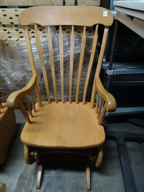lot 134 image: Wooden Glider Rocker Chair