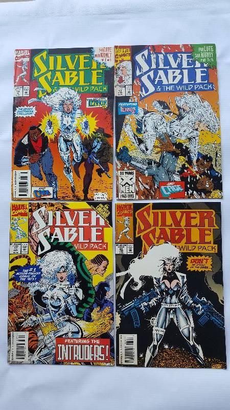 Lot of 4. Marvel Comic Books. Silver Sable and the Wild Pack