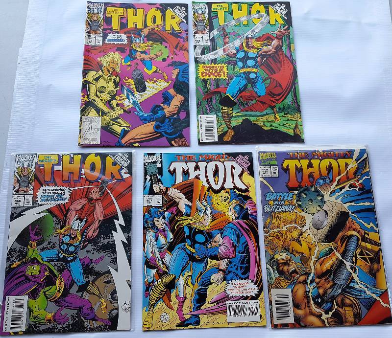 Lot of 5 Marvel Comics - The Mighty Thor