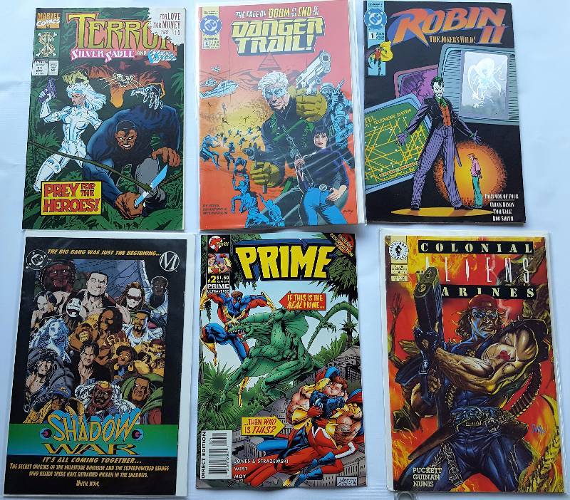 Lot of 6. Marvel, 3 - DC, Malibu, Dark Horse