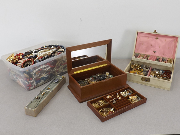 HUGE Lot of Vintage Costume Jewelry in Boxes