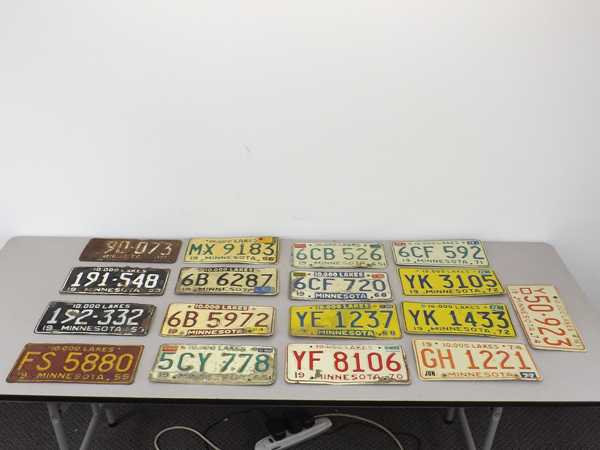Lot of 17 Vintage MN License Plates