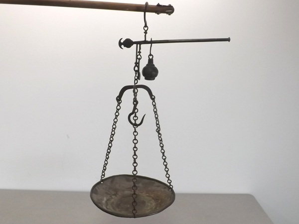 Early 19th Century Brass Hanging Beam Scale