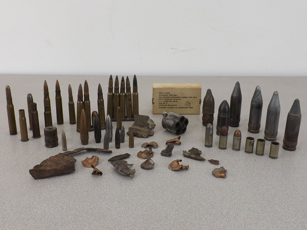 Lot of Orig WWII Test Rounds, Shrapnel, Bullets, Etc.