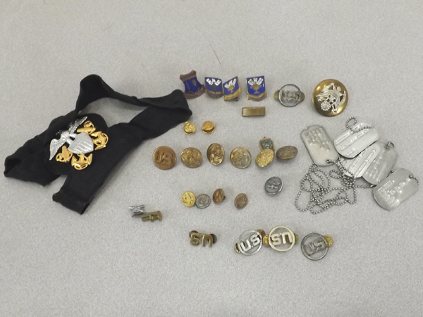 Great Lot of Vintage Military Badges, Buttons, Pins, Etc.
