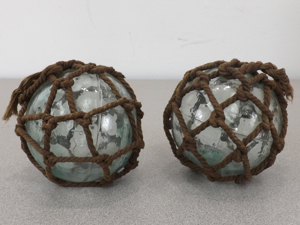Pair of Antique Japanese Glass Fishing Floats